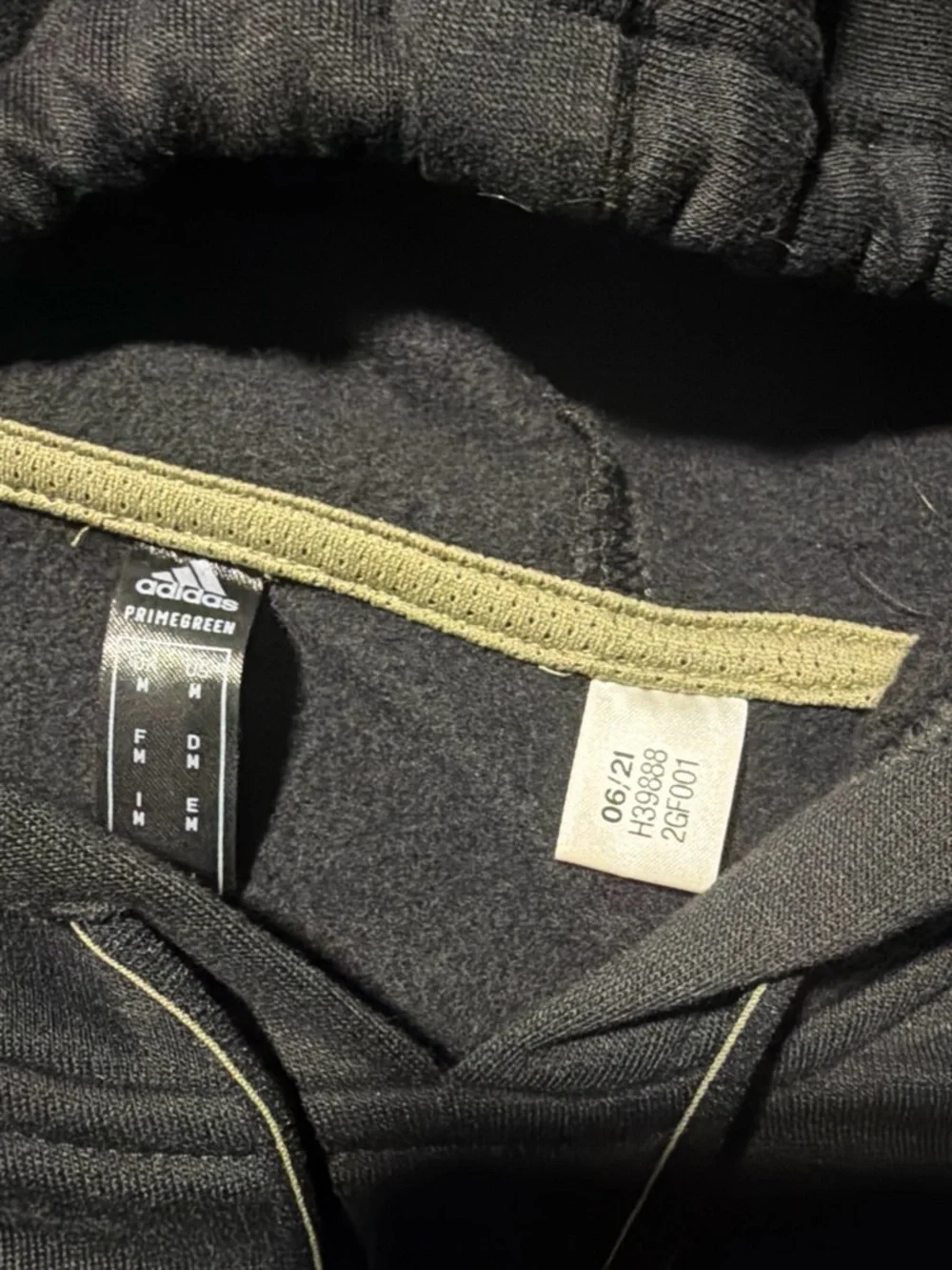 adidas Black Hoodie with Cream Logo and Sleeve Stripes